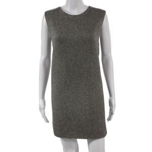 Designer Women Herringbone Shift Dress Multicolor Sleeveless Short Size M